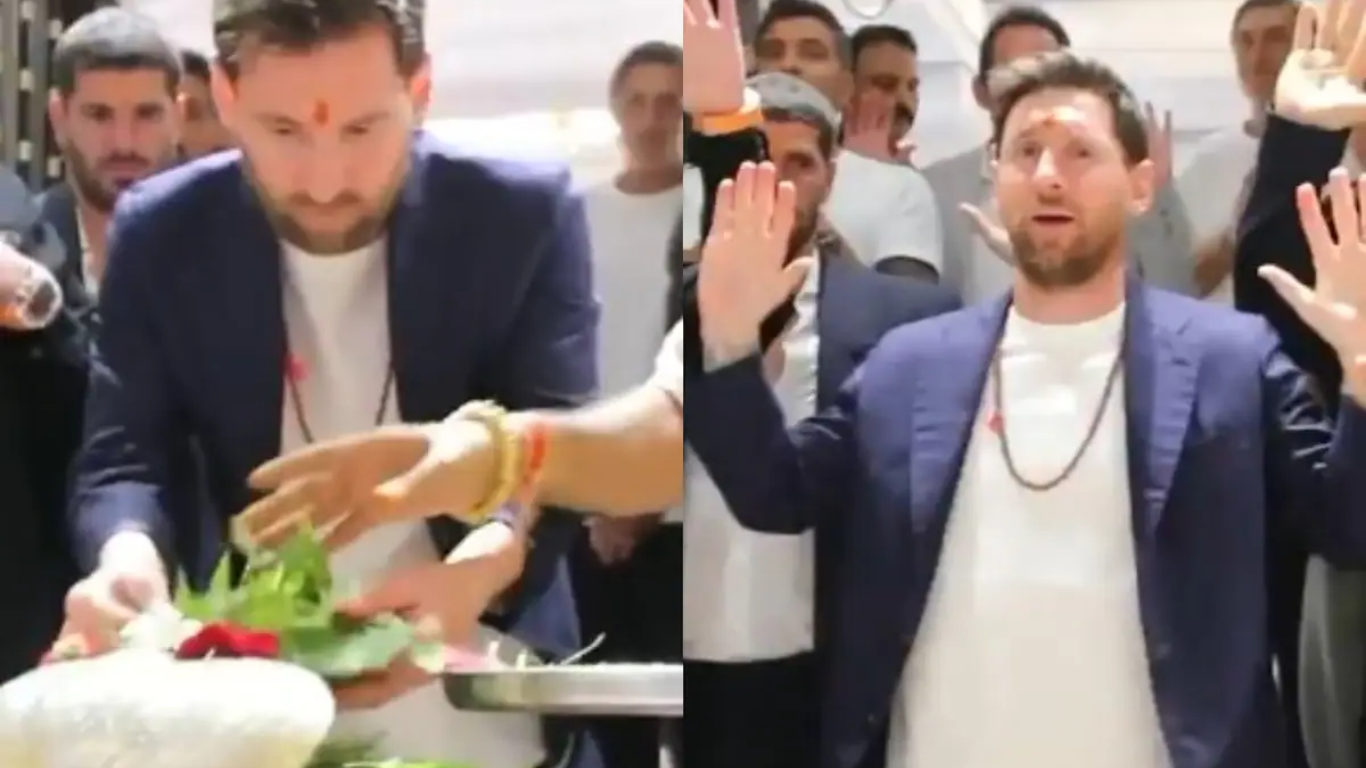 Lionel Messi chants Har Har Mahadev and offers prayers in Hindu tradition as India tour concludes