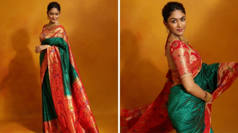 Mrunal Thakur looks stunning in a traditional Maharashtrian Paithani saree